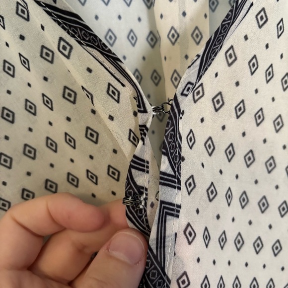 NWT Gentle Fawn Solitude Cream and Black Relaxed Buttoned Blouse Boho‎ - Picture 6 of 10